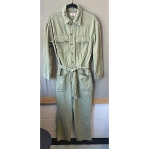 Levi's Women's Utility Jumpsuit XS Belted Boiler Suit Sage Green Cotton Twill